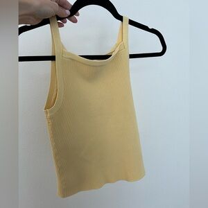 Abercrombie & Fitch Light Yellow Ribbed Tank Top
